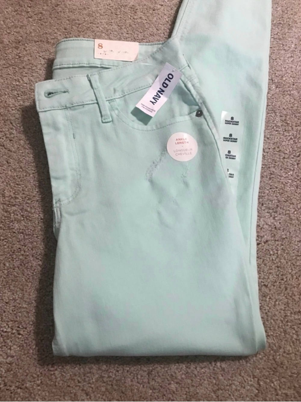 Old Navy Women's Mint Green Ankle Jeans